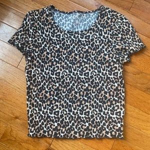 cheetah print ribbed baby tee